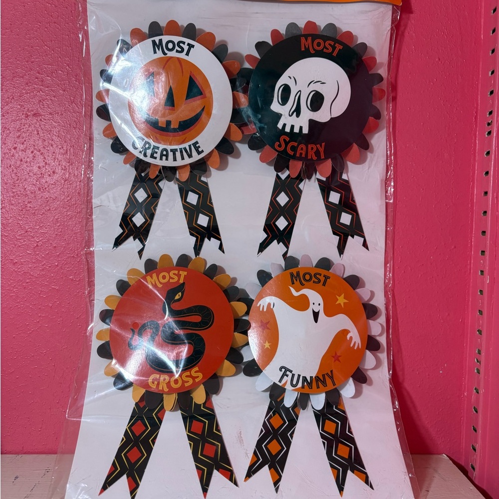 Target 2019 Spooky Halloween Costume Award Ribbons Orange and Black Party Mosts